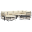 Pemberly Row Poly Rattan Large Modular Garden Lounge Set in Anthracite