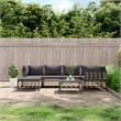Pemberly Row Contemporary Garden Lounge Set in Anthracite/Gray