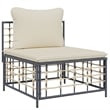 Pemberly Row Contemporary Garden Lounge Set Dark Gray And Beige