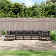 Pemberly Row Poly Rattan Large Modular Garden Lounge Set in Anthracite