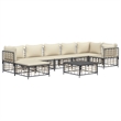 Pemberly Row Poly Rattan Large Modular Garden Lounge Set in Anthracite