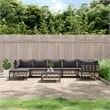 Pemberly Row Contemporary Garden Lounge Set in Anthracite/Gray