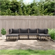 Pemberly Row Contemporary Garden Lounge Set in Anthracite/Gray
