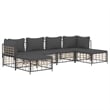 Pemberly Row Contemporary Garden Lounge Set in Anthracite/Gray