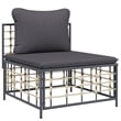 Pemberly Row Contemporary Garden Lounge Set in Anthracite/Gray