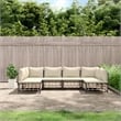 Pemberly Row Contemporary Garden Lounge Set in Anthracite & Beige