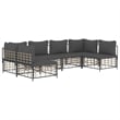 Pemberly Row Contemporary Garden Lounge Set in Anthracite & Dark Gray