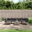 Pemberly Row Poly Rattan Modular Garden Lounge Set in Anthracite
