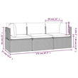Pemberly Row Rattan Powder-Coated Steel & Polyester & Pvc Garden Lounge Set Gray