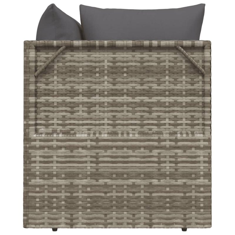 Pemberly Row Rattan Powder-Coated Steel & Polyester & Pvc Garden Lounge Set Gray