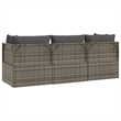 Pemberly Row Rattan Powder-Coated Steel & Polyester & Pvc Garden Lounge Set Gray