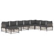 Pemberly Row Contemporary Garden Lounge Set in Anthracite/Gray