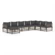Pemberly Row Contemporary Garden Lounge Set in Anthracite/Gray