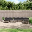 Pemberly Row Contemporary Garden Lounge Set in Anthracite/Gray