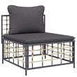 Pemberly Row Contemporary Garden Lounge Set in Anthracite/Gray