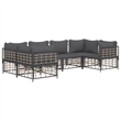 Pemberly Row Poly Rattan Large Modular Garden Lounge Set in Anthracite