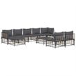 Pemberly Row Contemporary Garden Lounge Set Set of 10 in Anthracite