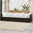 Pemberly Row Contemporary Patio Lounge Set Brown & Cream White