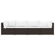 Pemberly Row Contemporary Patio Lounge Set Brown & Cream White