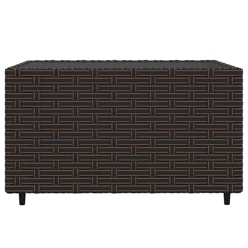 Pemberly Row Synthetic Poly Rattan Patio Lounge Set Brown & Cream