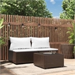 Pemberly Row Synthetic Poly Rattan Patio Lounge Set in Brown