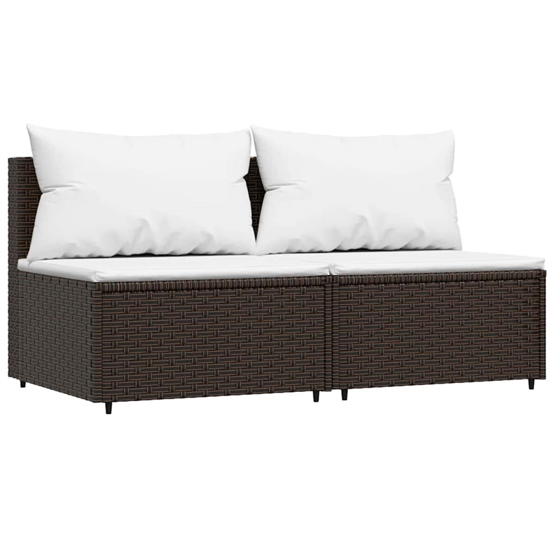 Pemberly Row Synthetic Poly Rattan Patio Lounge Set in Brown