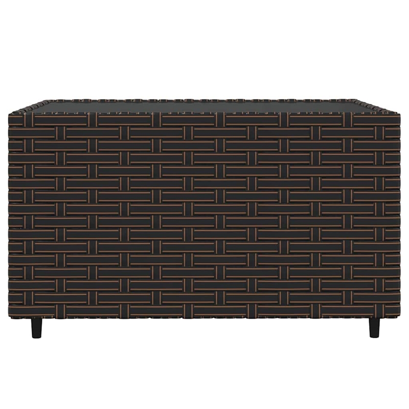Pemberly Row Synthetic Poly Rattan Patio Lounge Set in Brown