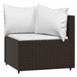 Pemberly Row Contemporary Patio Lounge Set Brown & Cream/White