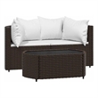 Pemberly Row Contemporary Patio Lounge Set Brown & Cream/White