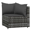 Pemberly Row PE Rattan Standard Adjustable Feet Patio Lounge Set in Gray