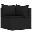 Pemberly Row PE Rattan Adjustable Feet Patio Lounge Set in Black