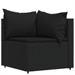 Pemberly Row Rattan & Powder-Coated Steel & Fabric Large Black Patio Lounge Set