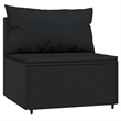 Pemberly Row Rattan & Powder-Coated Steel & Fabric Large Black Patio Lounge Set