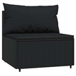 Pemberly Row Rattan Powder-Coated Steel & Tempered Glass Black Patio Lounge Set