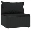 Pemberly Row Synthetic Poly Rattan Patio Lounge Set in Black