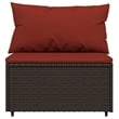 Pemberly Row Patio Lounge Set in Brown With Cinnamon Red Cushions