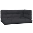 Pemberly Row Contemporary Pallet Sofa Set Acacia Wood & Black Cushions