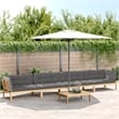 Pemberly Row Pallet Sofa Set Solid Acacia Wood With Gray Cushions