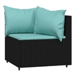 Pemberly Row Contemporary Patio Lounge Set in Black & Water Blue