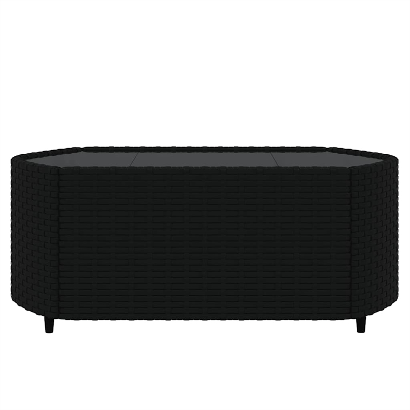 Pemberly Row Contemporary Patio Lounge Set in Black & Water Blue