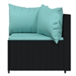 Pemberly Row Contemporary Patio Lounge Set in Black & Water Blue
