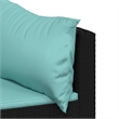 Pemberly Row Contemporary Patio Lounge Set in Black & Water Blue