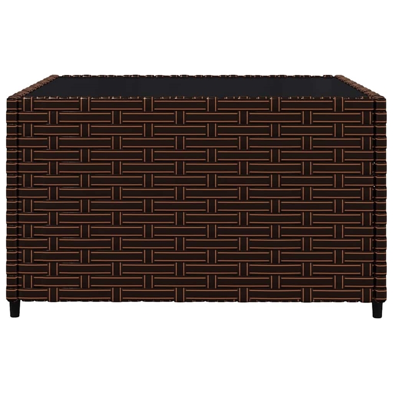 Pemberly Row Poly Rattan Compact Adjustable Feet Patio Lounge Set in Brown