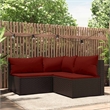 Pemberly Row Synthetic Poly Rattan Patio Lounge Set in Brown