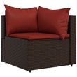 Pemberly Row Rattan & Powder-Coated Steel & Polyester Patio Lounge Set in Brown