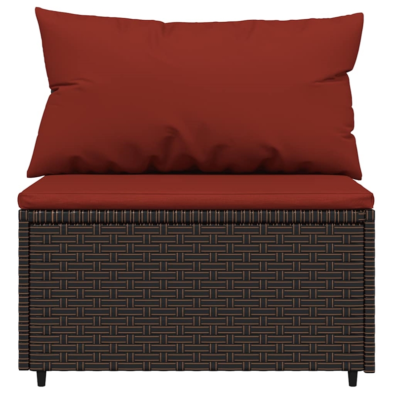 Pemberly Row Rattan & Powder-Coated Steel & Polyester Patio Lounge Set in Brown