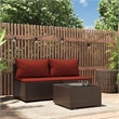 Pemberly Row Synthetic Poly Rattan Patio Lounge Set in Brown