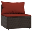 Pemberly Row Synthetic Poly Rattan Patio Lounge Set in Brown