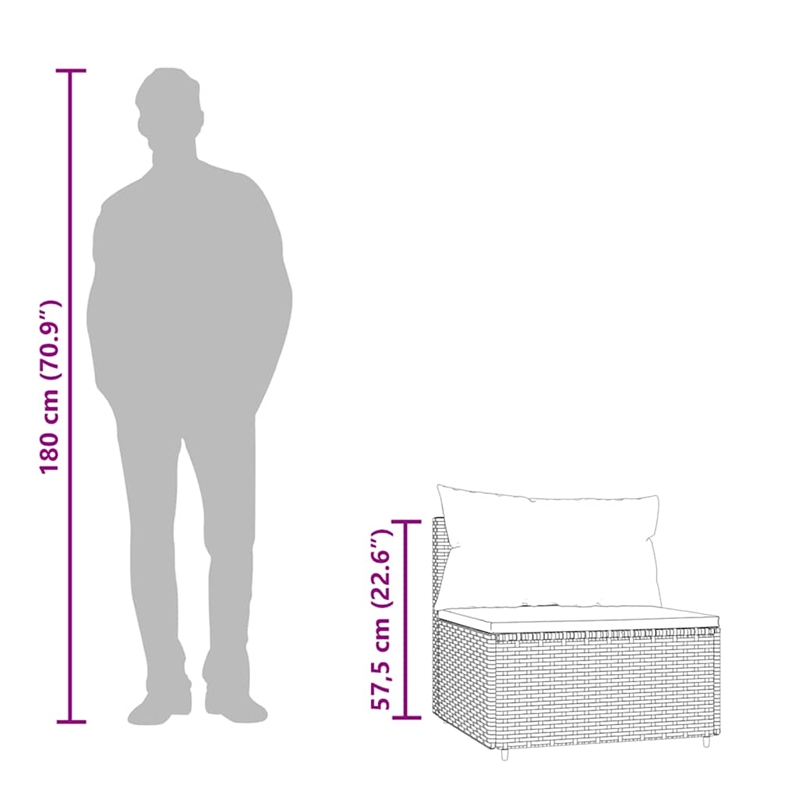 Pemberly Row Synthetic Poly Rattan Patio Lounge Set in Brown