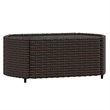Pemberly Row Rattan Powder-Coated Steel & Tempered Glass Brown Patio Lounge Set